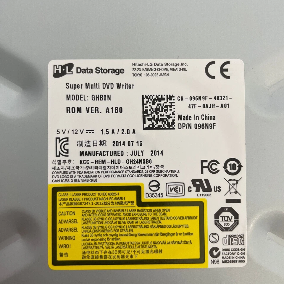 Genuine Hitachi LG GHB0N DVD±RW Dual Layer 16X SATA Optical Drive Dell 096N9F - Image 3 of 4