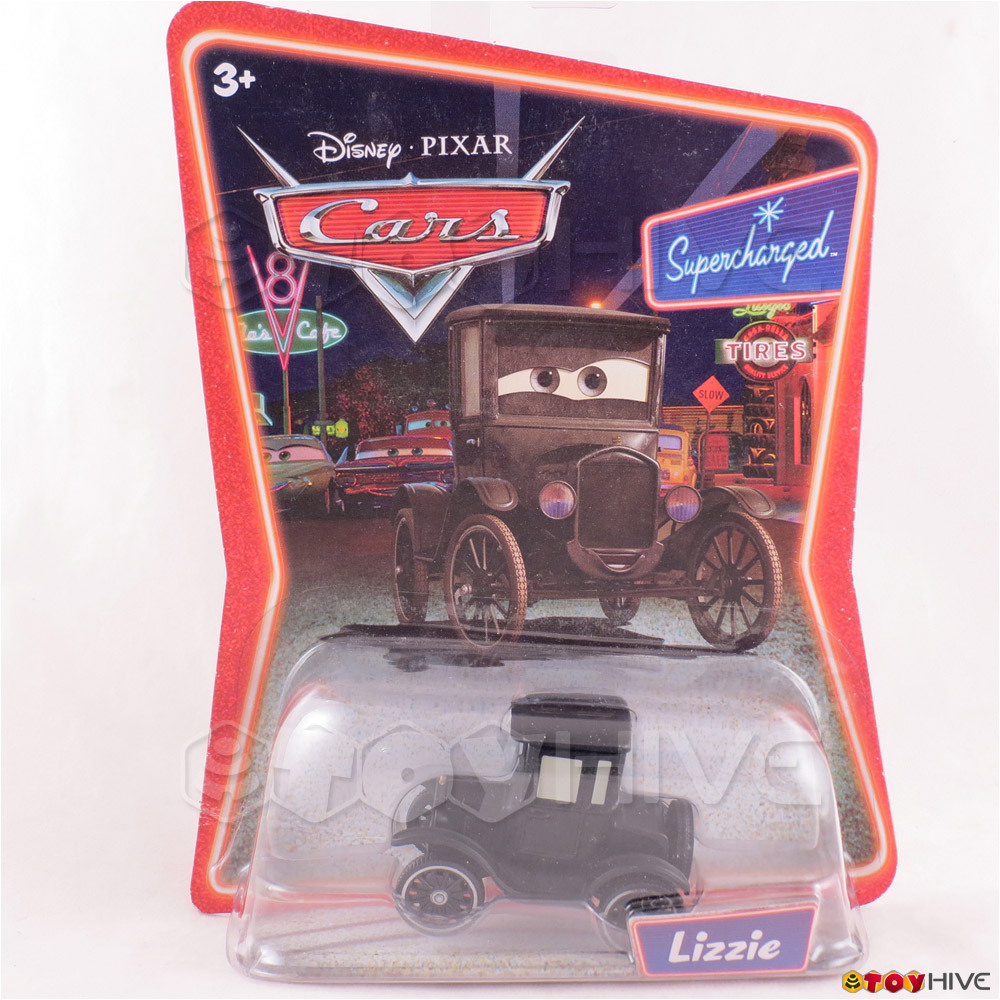 Disney Pixar Cars Lizzie Black Model T Supercharged series - worn