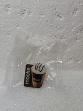 MCDONALDS MCCAFE MOCHA ENAMEL LAPEL PIN SINGLE POST CLUTCH BACK 2008 NOS