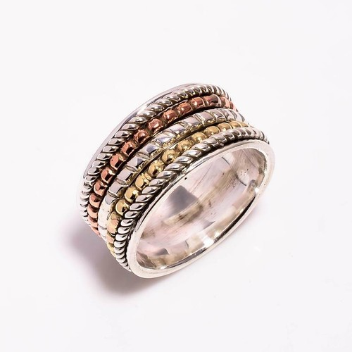 Unique Silver Spinner Ring For Women Wide Band Made of 925 Sterling Silver Ring