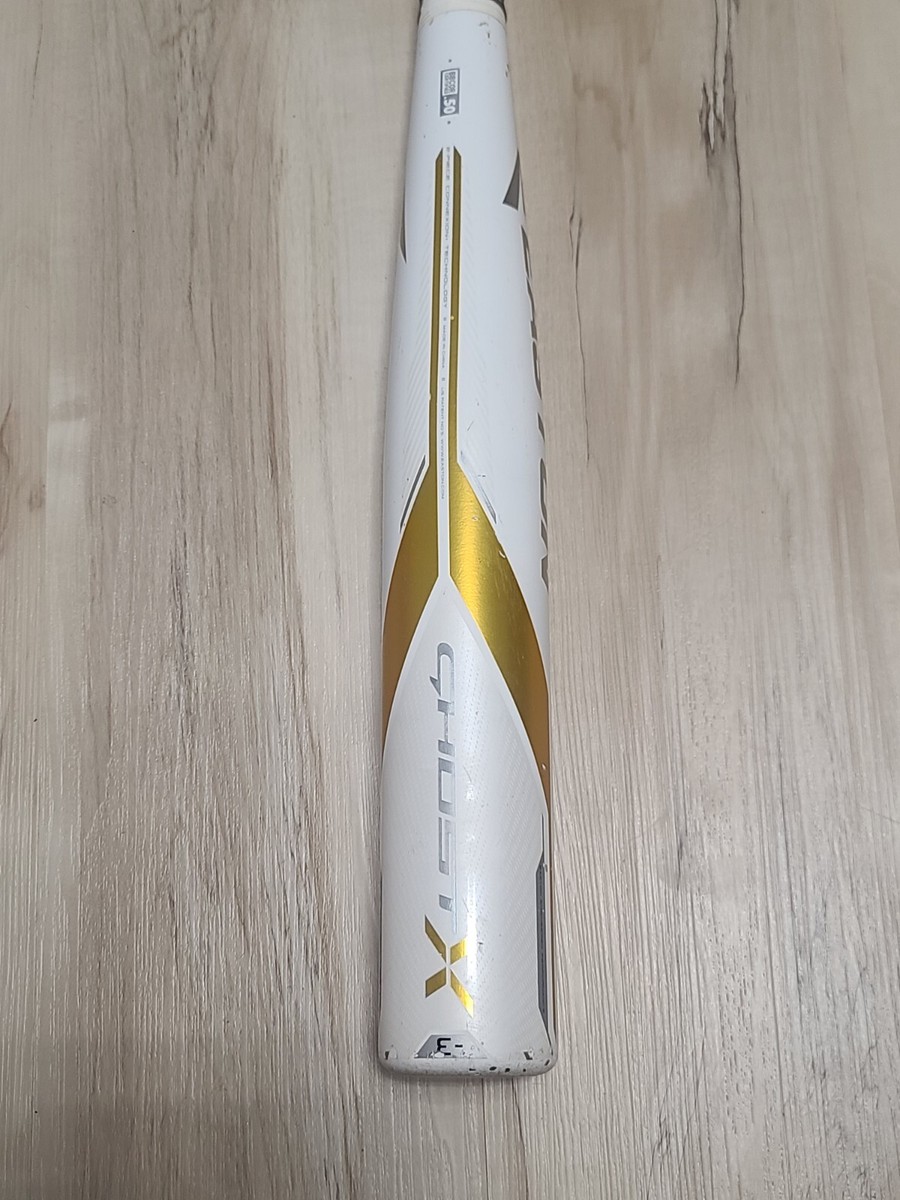 Batte Baseball Easton Ghost X BB18GX 33 Pouces 30 Onces - 2 5/8 Jeune Blanc/or