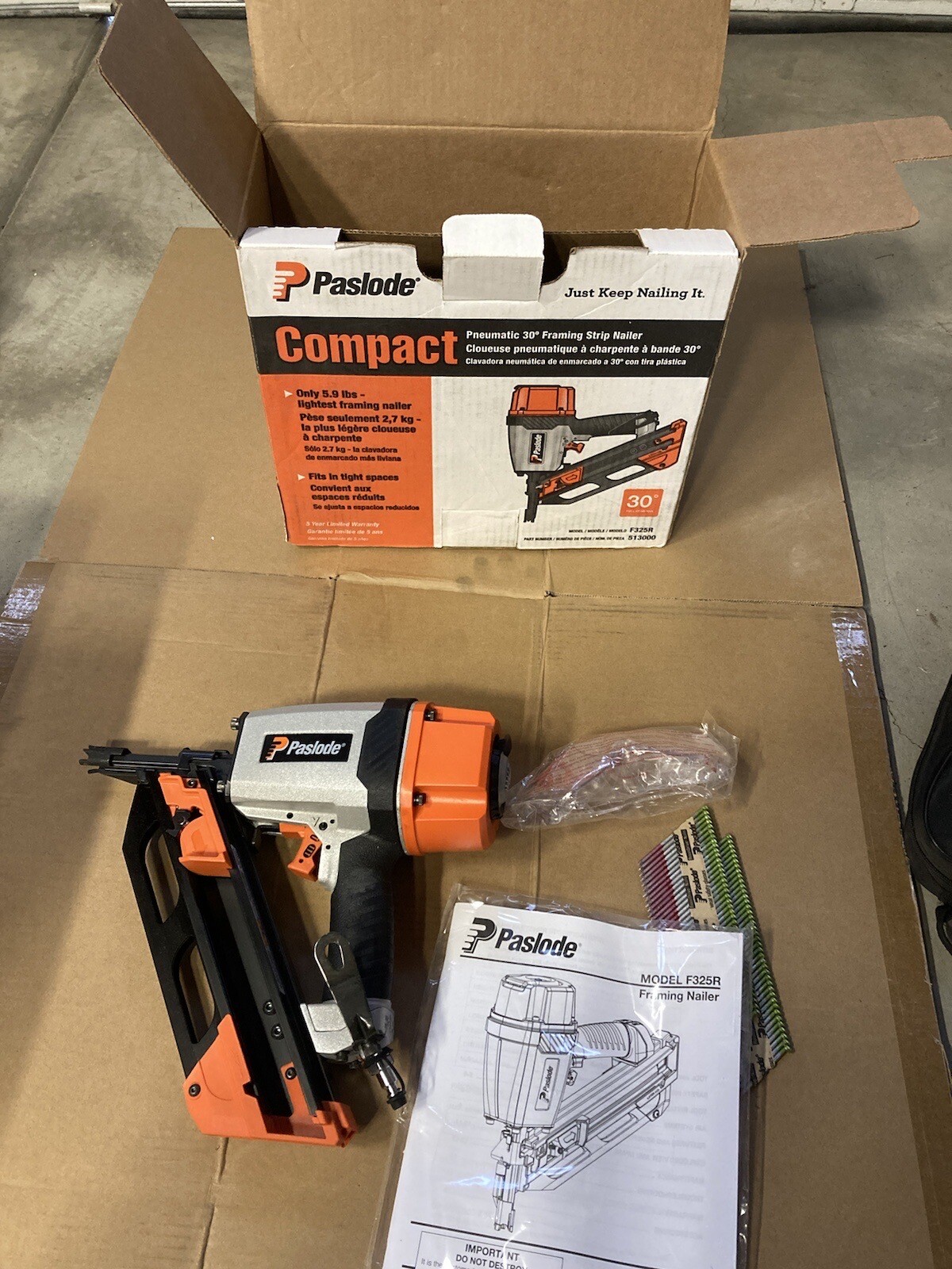 Paslode F325R513000 Pneumatic 31/4 in. 30 Degree Compact Framing