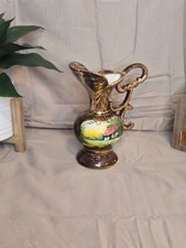 H Bequet Quaregnon Hand Panted Pitcher Vase