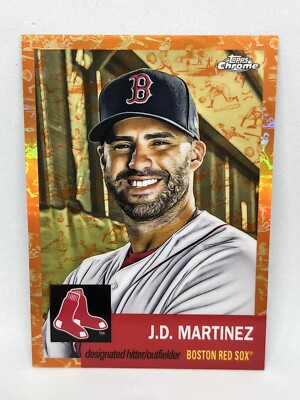 2022 Topps Chrome Platinum JD MARTINEZ Toile White/Orange Refractor #/25