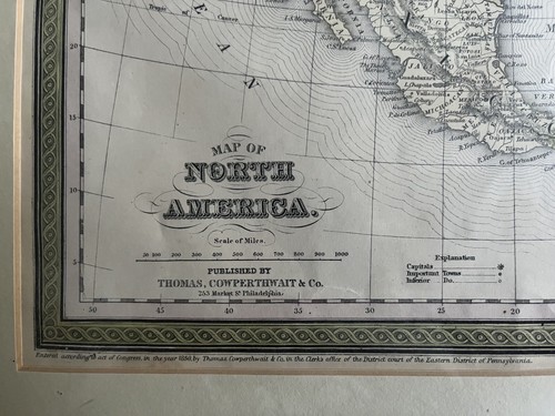 North America 1850 Map Rare Thomas, Cowperthwait Excellent Condition - Picture 3 of 7