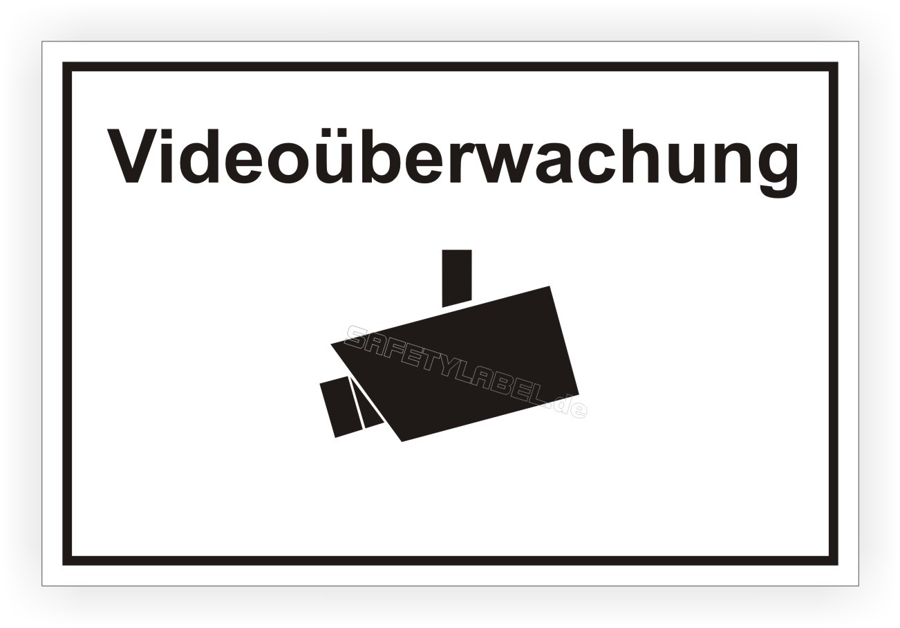 Schild Achtung Video&uuml;berwachung In Ehreren Sprachen Aus Alu/Dibond