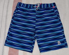 PSYCHO BUNNY Boys 18-20 DOVER Lined LIMITED EDITION Swim Trunks in Marina Blue