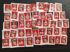 80 Usa Ornaments Holiday Delight Used Forever Stamps on Paper Cancels Will Vary