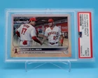 Shohei OHTANI & Mike TROUT 2022 Topps Update 'MVP Caliber' Rainbow Foil PSA 9