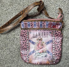 Cowgirl Wanted Rhinestone Shoulder Bag Crossbody Purse Animal Print Western