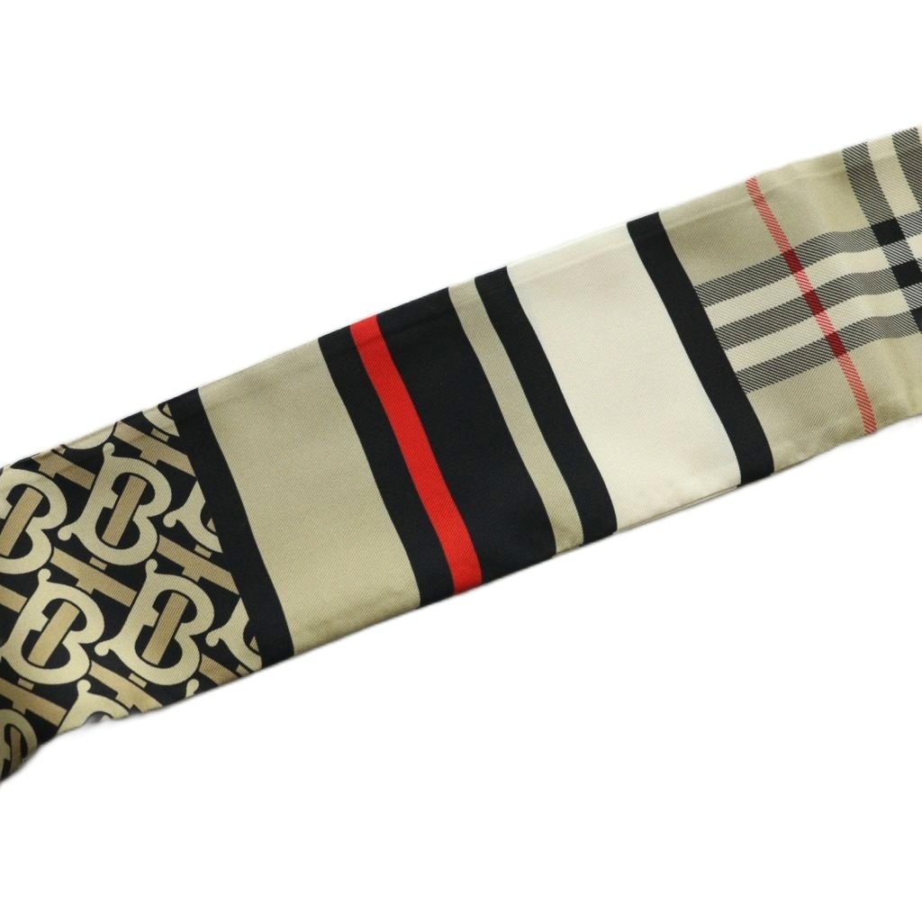 Burberry Skinny Scarf Check Beige Black 8037017 /Ss Os Women'S Authentic thumbnail 6