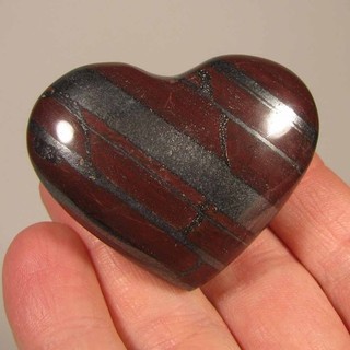 2.1" Banded RED IRON JASPER Heart Polished Palm Stone India