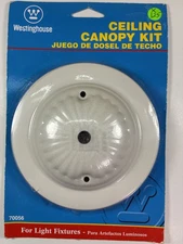 Ceiling Canopy Kit Universal WHITE for Light Fixtures w/Bracket & Screws & Hook