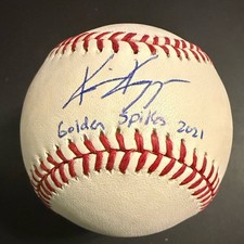 Kevin Kopps Arkansas Signed Auto Baseball Inscribed 2021 Golden Spikes JSA