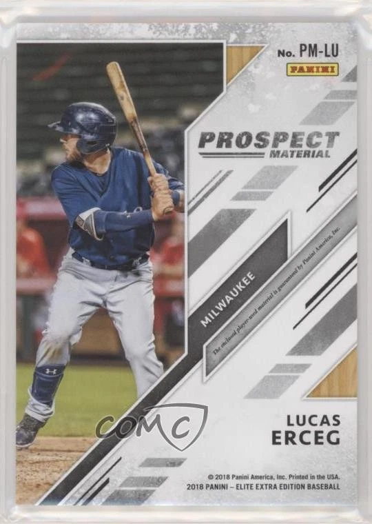 2018 Panini Elite Extra Edition Prospect Materials Gold /99 Lucas Erceg #PM-LU - Image 2 of 2