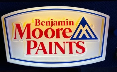 vintage lighted advertising sign original Benjamin Moore Paints