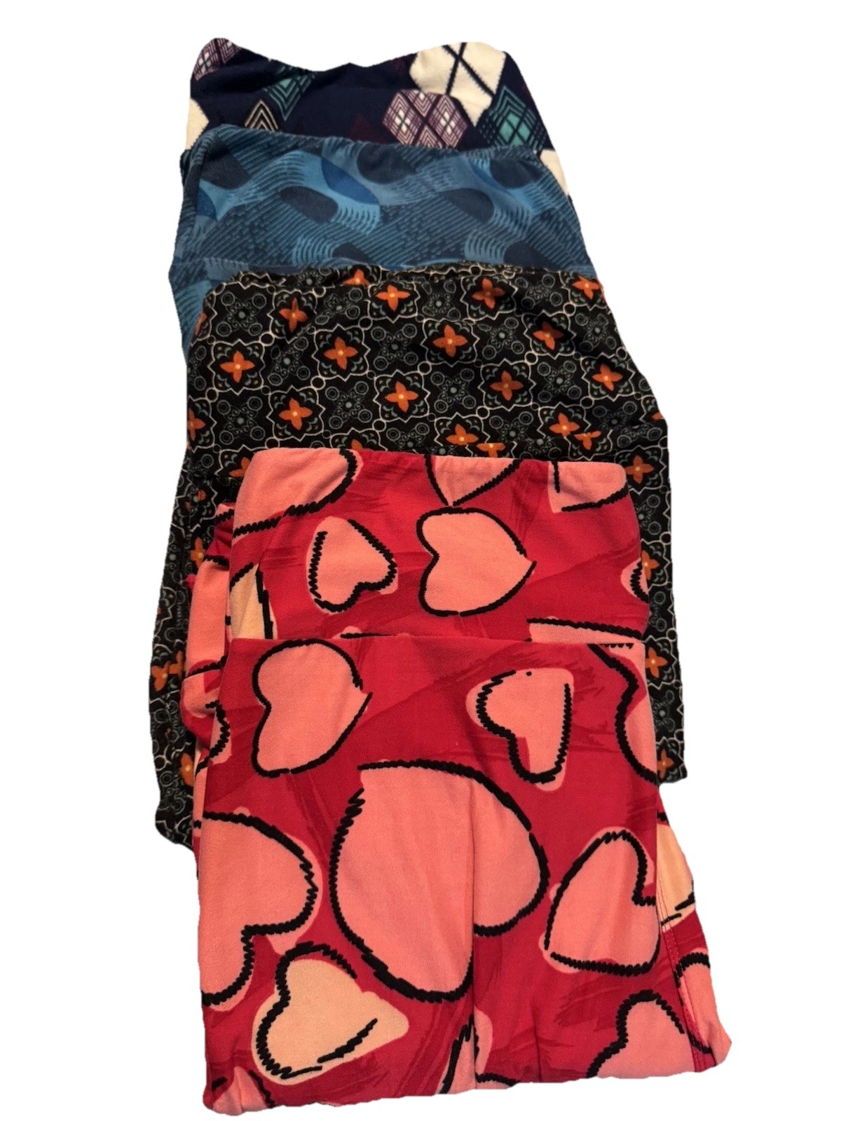 ALTRA Leggings LuLaRoe TC cuori di San Valentino e altri 3 disegni. Un pacchetto di 4 pr donna