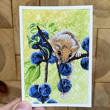 Dipinto originale ACEO, carta da collezione artista, Damson di carlaowencreations