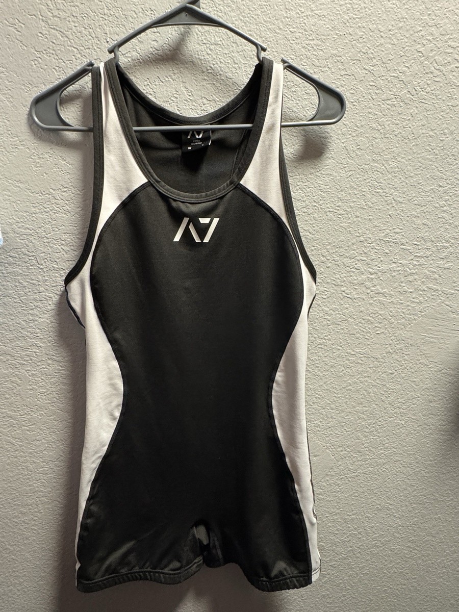 A7 Womens Size Large Powerlifting Singlet Black/White | eBay
