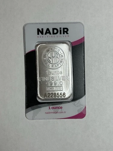 1 oz 999 Silver Bar - Nadir Metal Rafineri - Sealed in Assay Card - A228556