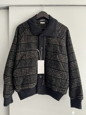 ZARA Contrasting Rib Collar Jacket, Men Size Small, Plaid Brown