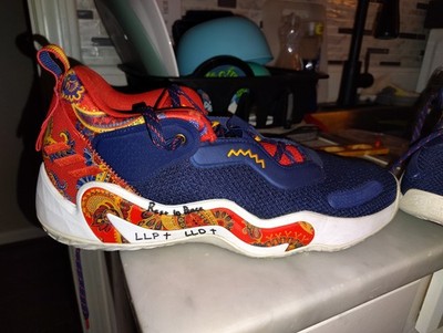 Li-Ning Men's Blue Basketball Sneakers with Red Pattern