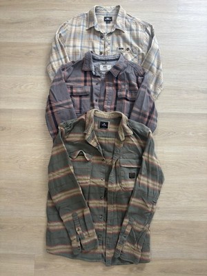 Men s Set Of 3 Flannel Long Sleeve, Jetty M, Ripcurl M, O Neil S