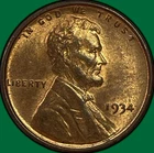 1934 Lincoln Wheat Cent Uncirculated UNC Coin #43465