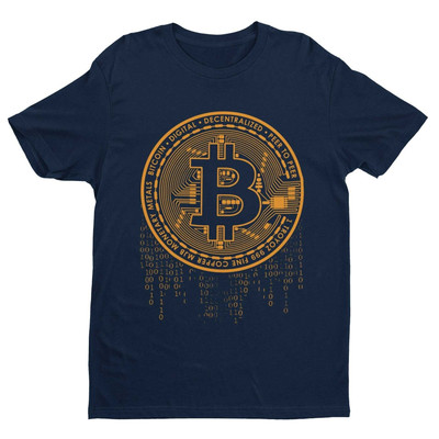  Lustiges BITCOIN T-Shirt Kryptowährung tropfendes Logo Neuheit T-Shirt Geschenkidee