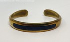 Sergio Lub & Sausalito Brass Blue Enamel Inlay & Wavy Cuff Bracelets 32.5g — photo 5