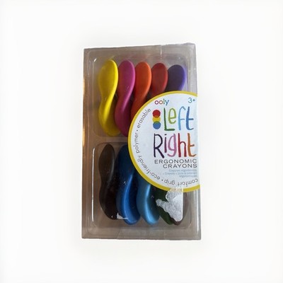 Ooly Left Right Ergonomic Crayons Set of 10 Colors Polymer Erasable Age 3+