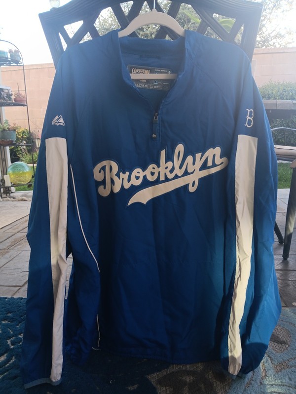 1990s Vintage Brooklyn Dodgers Jacket Cool Base Cooperstown Collection Majestic