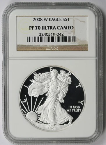 2008-W American Silver Eagle $1 Proof PF 70 Ultra Cameo NGC