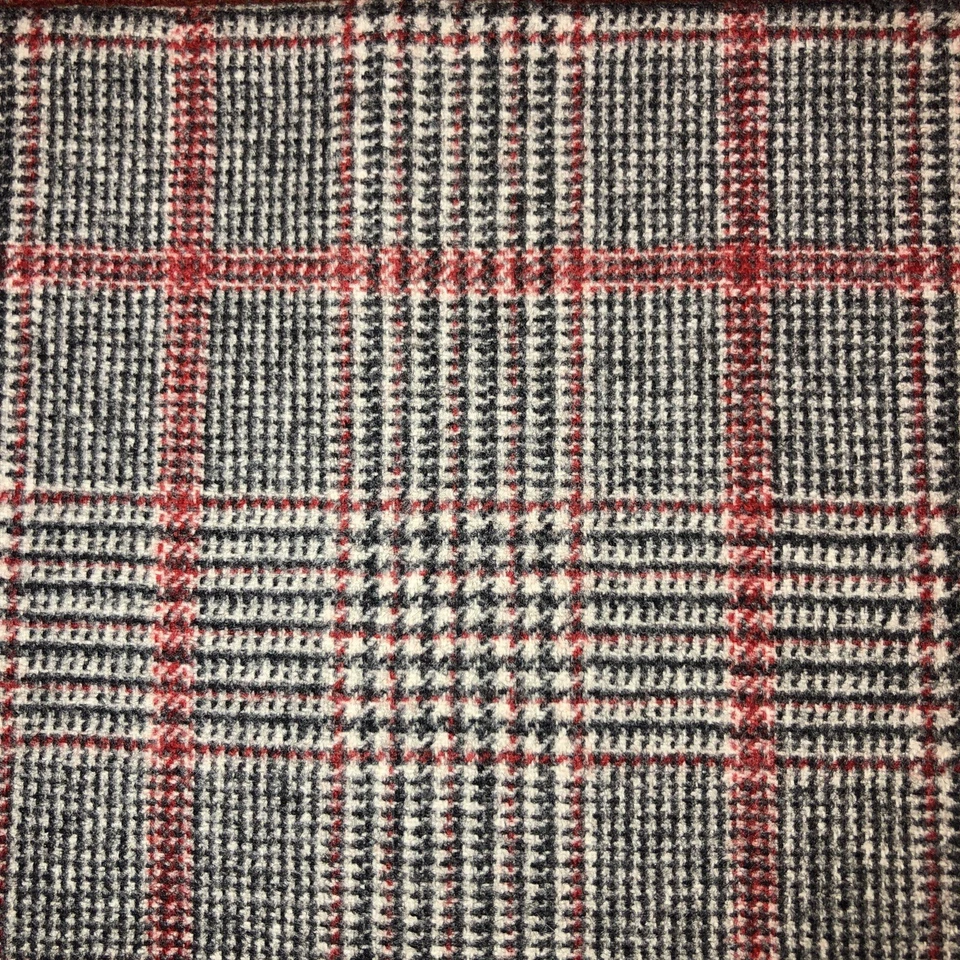 Nueva funda de almohada grande de lana naranja oscuro negra crema Glen a cuadros Merino Aust Foto 4 de 4