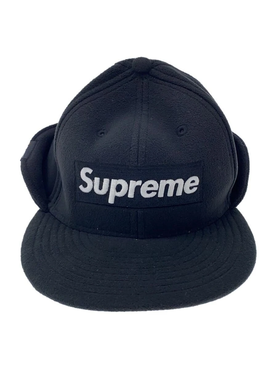 Supreme × NEW ERA × NEW ERA casquette à rabat d'oreille 7 3 4 polyester BLK homme