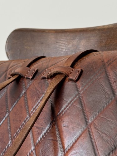 1960s Vintage Swiss Brown Leather Briefcase Handle/Backpack - Picture 7 of 10