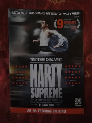 ,,MARTY SUPREME''- TIMOTHÈE CHALAMET   RARER PROMOTION  POSTER MOVIE  FLYER !!