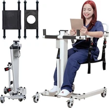 Electric Patient Lift Transfer Chair Foldable Patient Lift Chair with 2 Seat Cus