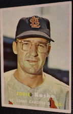 1957 TOPPS BASEBALL SET, #363 Eddie Kasko, St. Louis Cardinals, VGEX