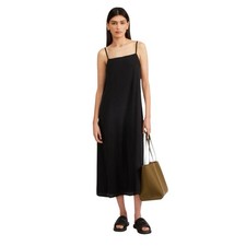 Everlane Black Slip Dress Midi Keyhole Classic Capsule Size 10