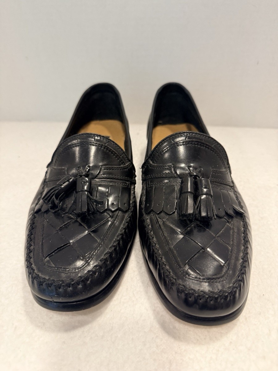 GIORGIO BRUTINI Le Glove Woven Men’s Black Tassel Shoes 10D