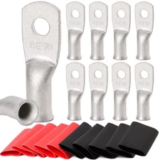 TKDMR 10pcs 8 Awg-10 Ring Marine Grade Copper Wire Lugs,with 31 Heat Shrink T...