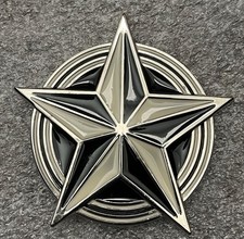 Nautical Star In Circle Black  White Colored Cutout Punk Rock Belt Buckle