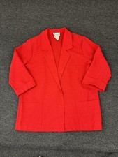Vintage Joanna Red Blazer Granny Costal Linen Style Jacket Y2K Preppy