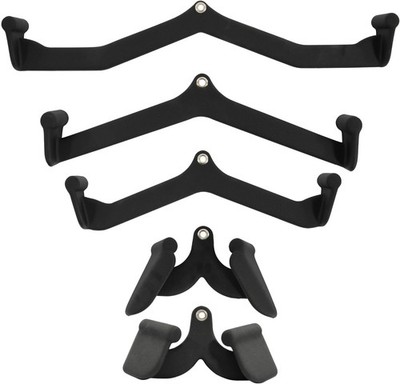 LAT Pulldown Attachments 5 Pieces Cable Machine Rowing Bar Set Back Bicep Curl
