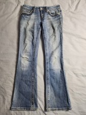 Miss Me Jeans Irene Bootcut Womens Size 29x29 Medium Wash Low Rise Grunge Punk