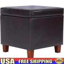 Tufted Storage Ottoman Cube Foot Rest W/ Hidden Compartment Bedroom Living Room