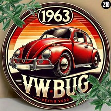 1963 Vw Beetle Foil Carved Garage Tin Metal Signs Home Dcor 8x8
