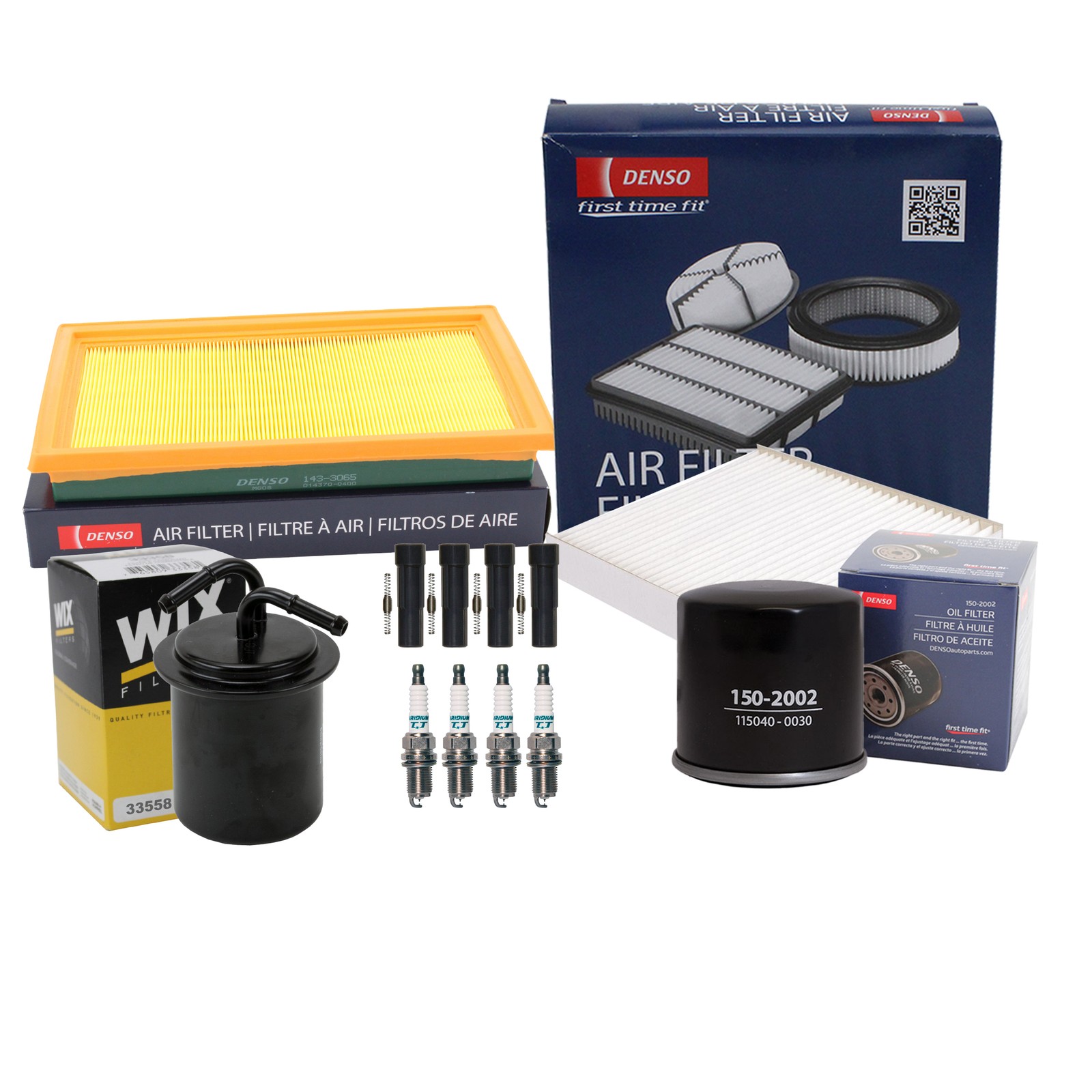 Denso Tune Up Kit 4 Spark Plugs  Boots Kit for Saab 9-2X 2.5 H4 EJ253 AWD 2006