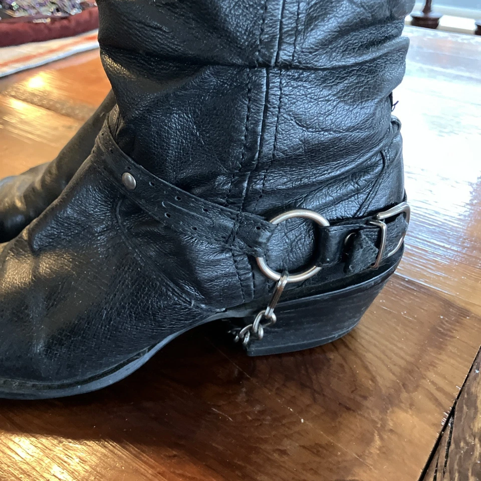 Durango Western Boots Women's Size 7.5M Black Leather Toe Metal Rim Cowgirl - Image 2 of 4